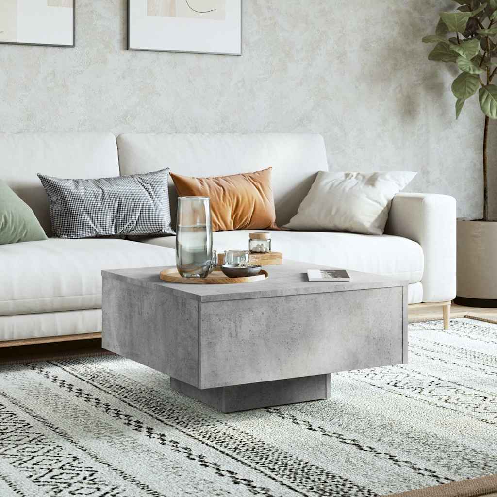 806889 vidaXL Coffee Table Concrete Grey 60x60x31,5 cm Engineered Wood