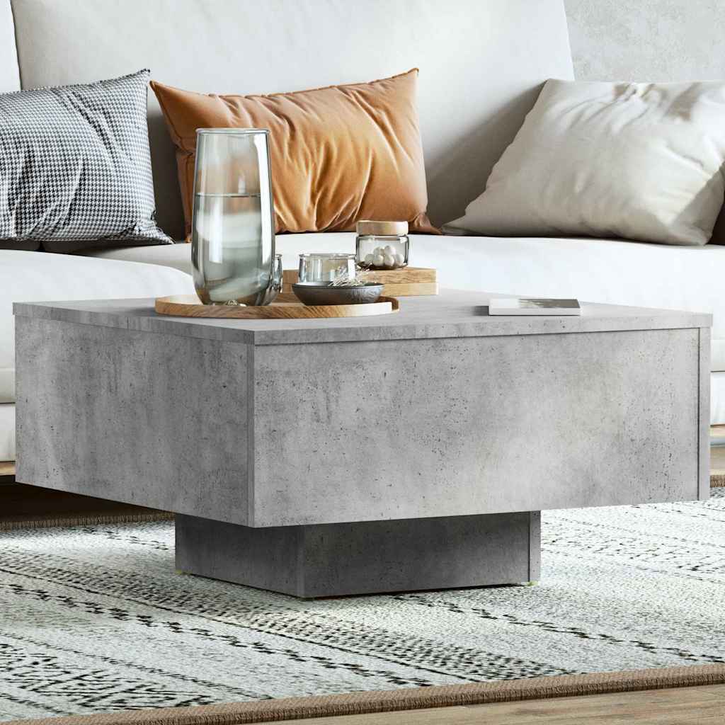 806889 vidaXL Coffee Table Concrete Grey 60x60x31,5 cm Engineered Wood