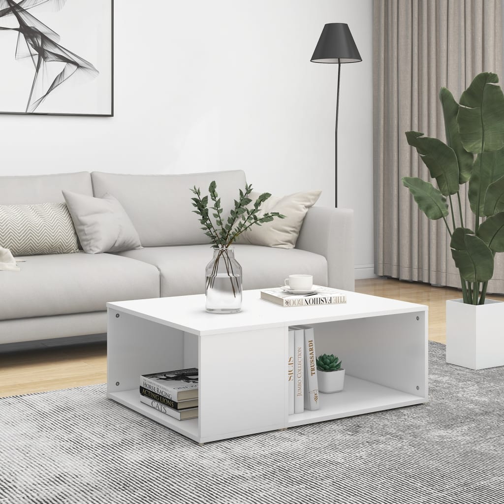 806903 vidaXL Coffee Table White 90x67x33 cm Engineered Wood