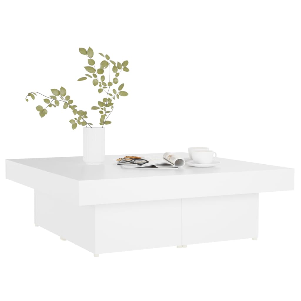 806912 vidaXL Coffee Table White 90x90x28 cm Engineered Wood