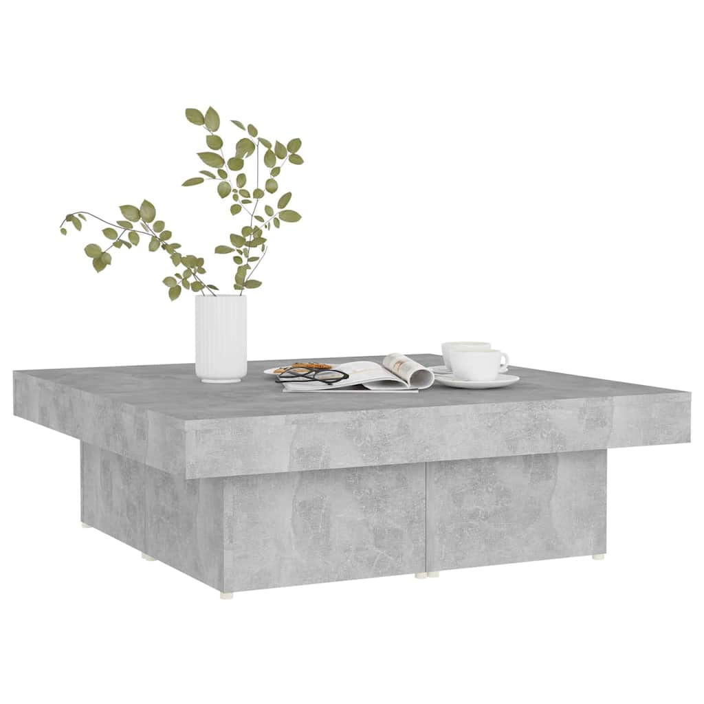 806916 vidaXL Coffee Table Concrete Grey 90x90x28 cm Engineered Wood