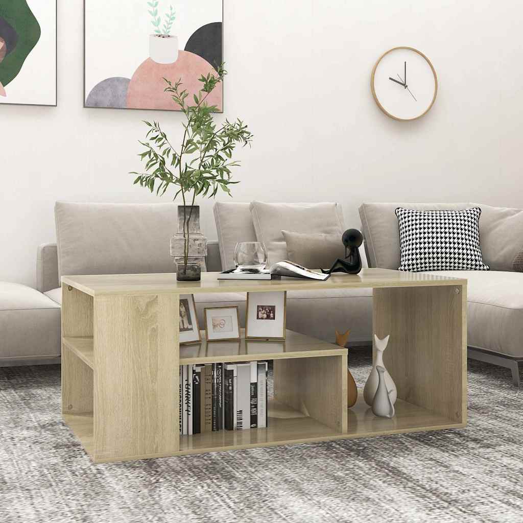806924 vidaXL Coffee Table Sonoma Oak 100x50x40 cm Engineered Wood