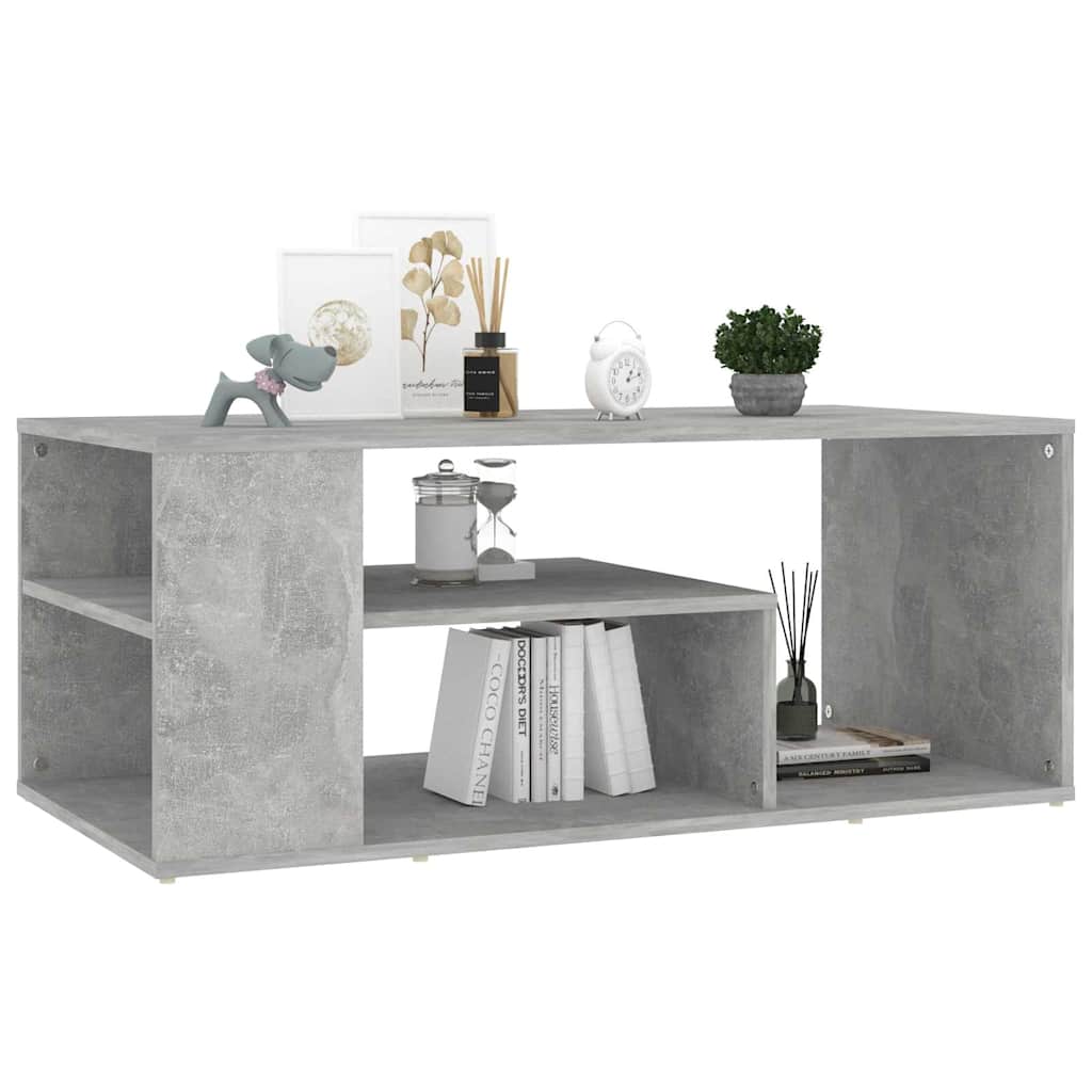 806925 vidaXL Coffee Table Concrete Grey 100x50x40 cm Engineered Wood