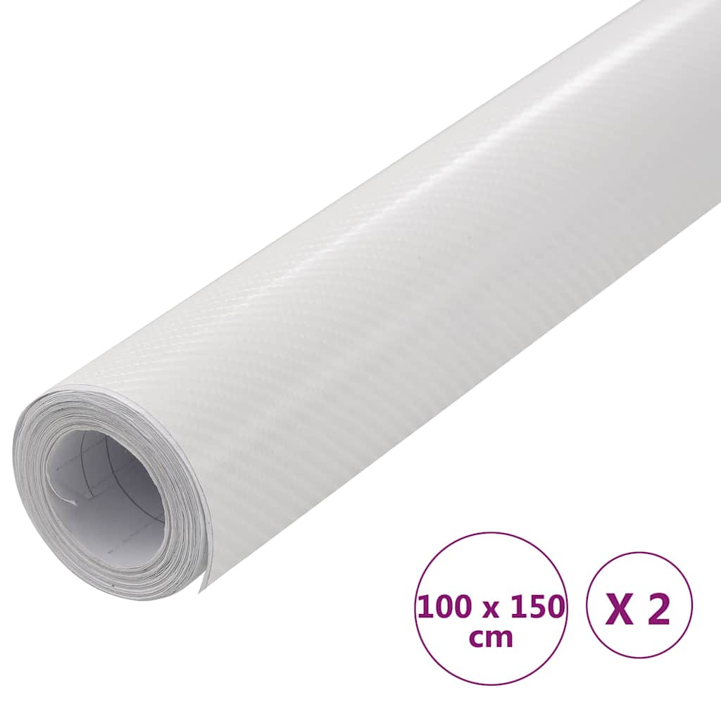 210725 vidaXL Car Films 2 pcs 4D White 100x150 cm