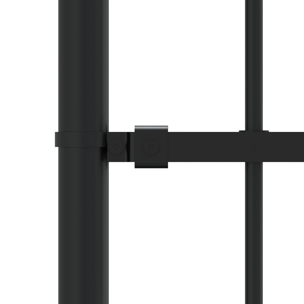 vidaXL Garden Fence with Spear Top Black 115 cm Powder-coated Steel