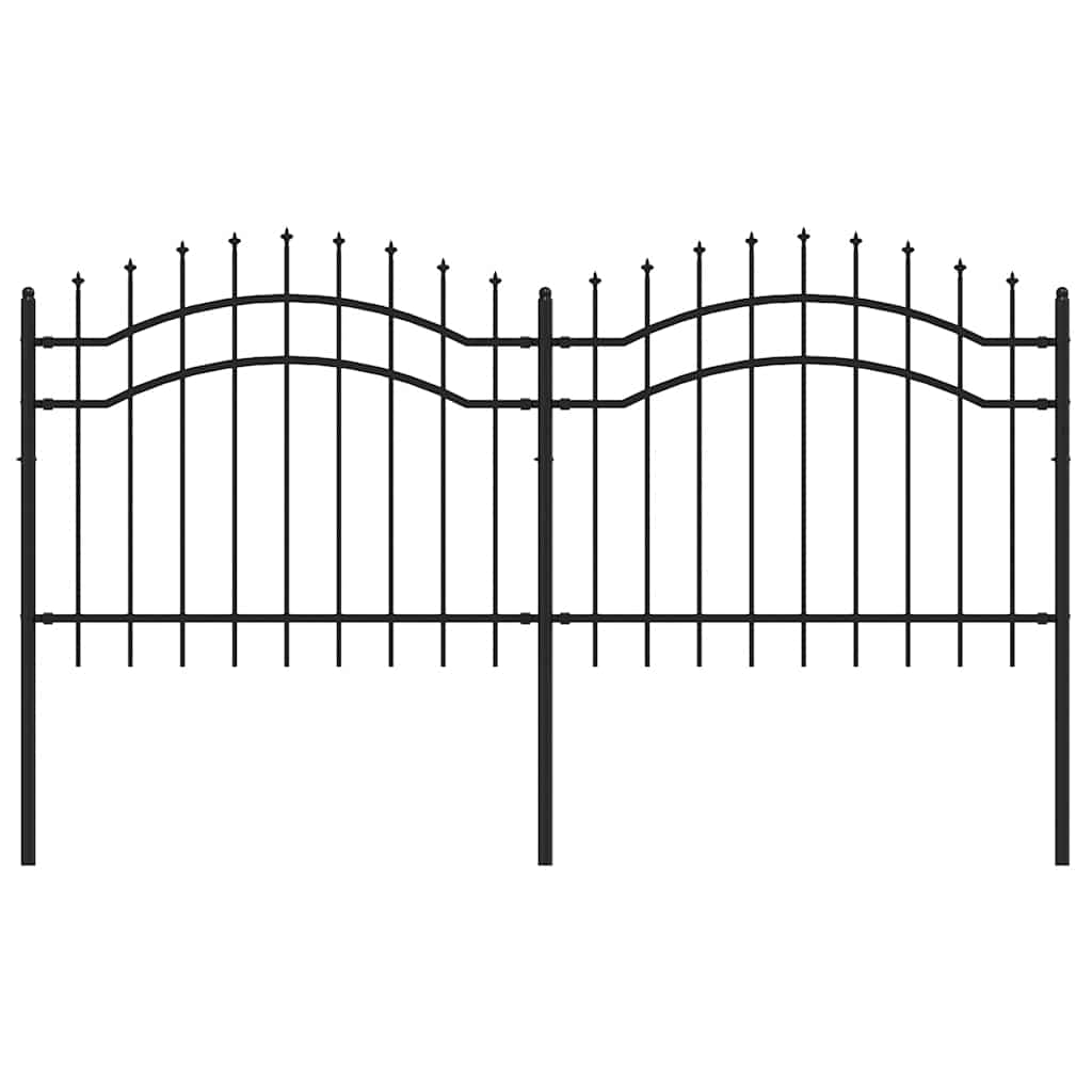 Garden Fence Woerden with Spear Top Black 240x100 cm Steel