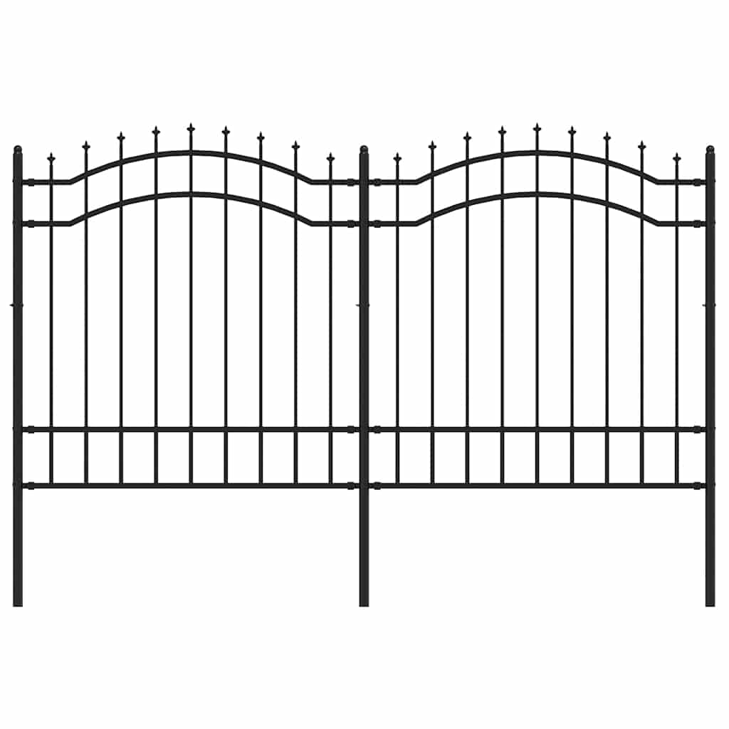 Garden Fence Woerden with Spear Top Black 240x125 cm Steel