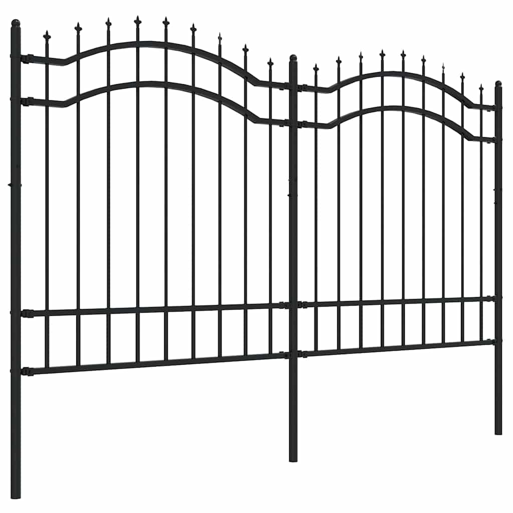 Garden Fence Woerden with Spear Top Black 240x125 cm Steel