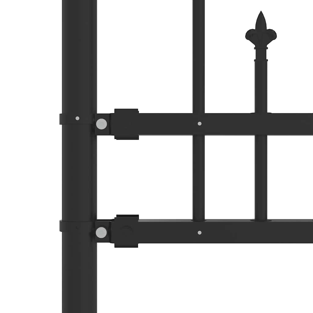Garden Fence KAMPEN with Spear Top Black 240x75 cm Steel