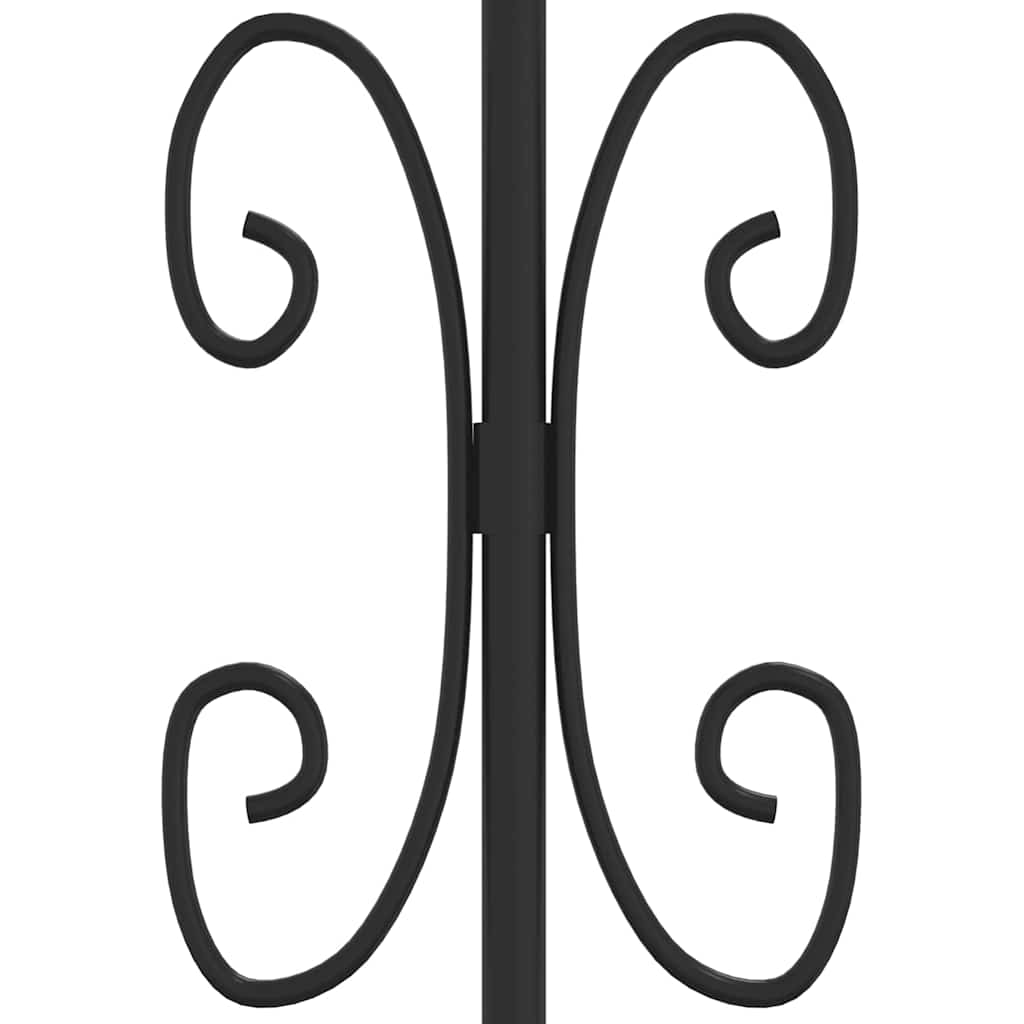 Garden Fence KAMPEN with Spear Top Black 240x75 cm Steel