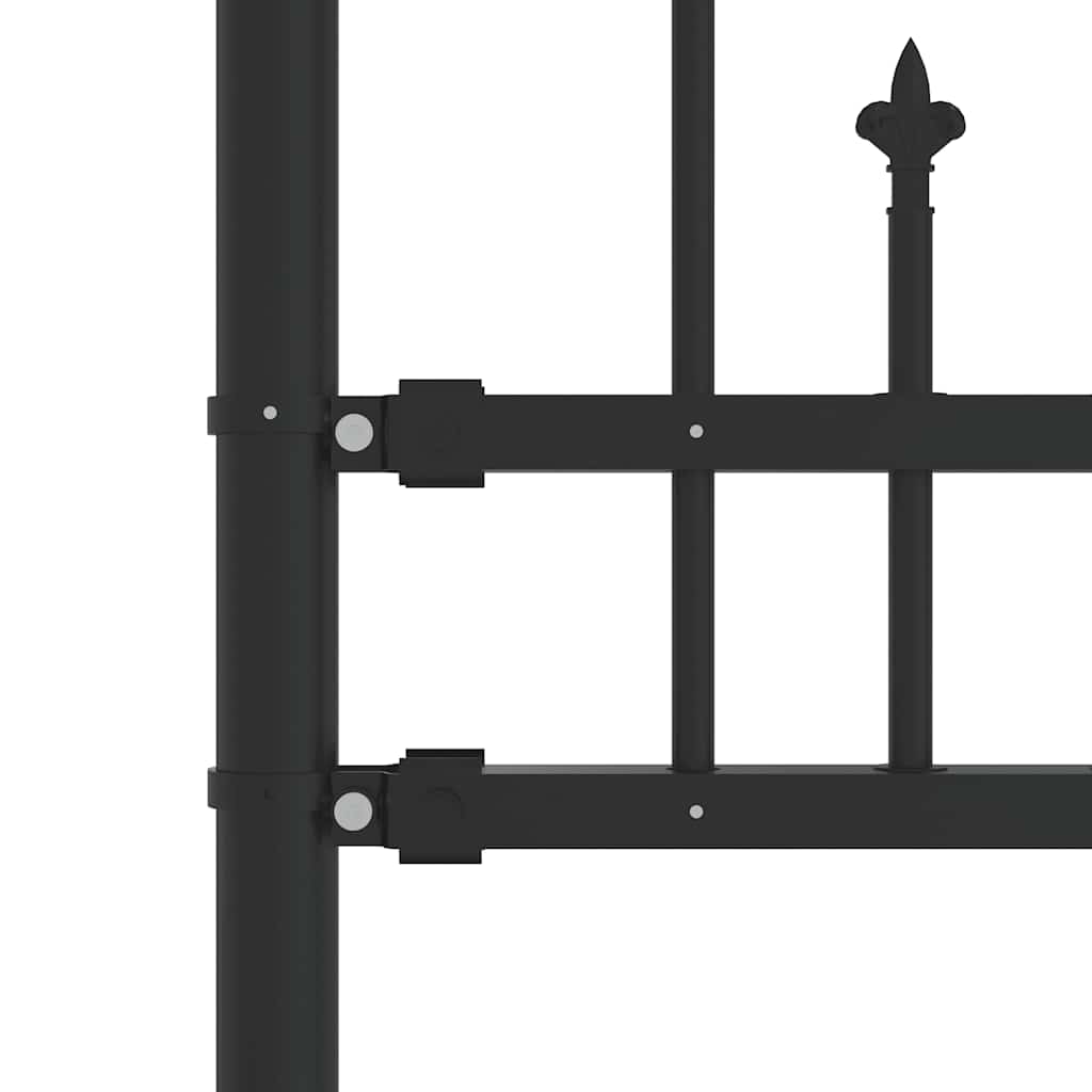 Garden Fence KAMPEN with Spear Top Black 240x175cm Steel