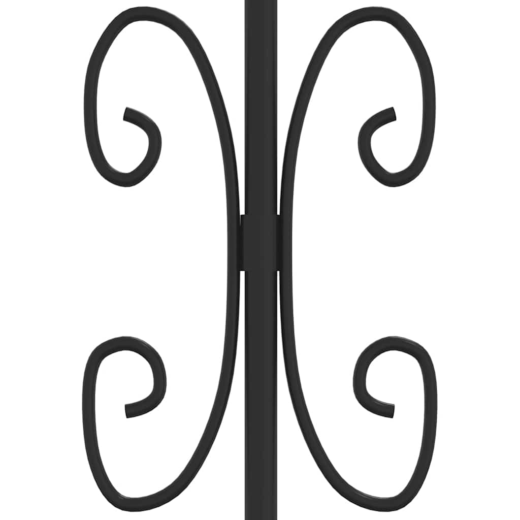 Fence Gate KAMPEN with Spear Top Black 103x75 cm Steel