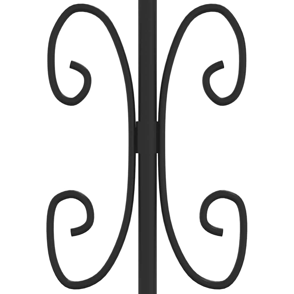 Fence Gate with Spear Top Black 103x175 cm Powder-coated Steel