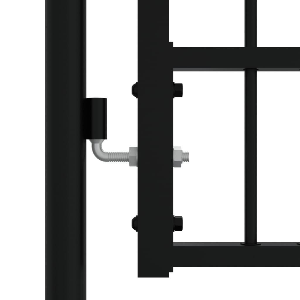 vidaXL Fence Gate with Spear Top Black 305x198 cm Powder-coated Steel