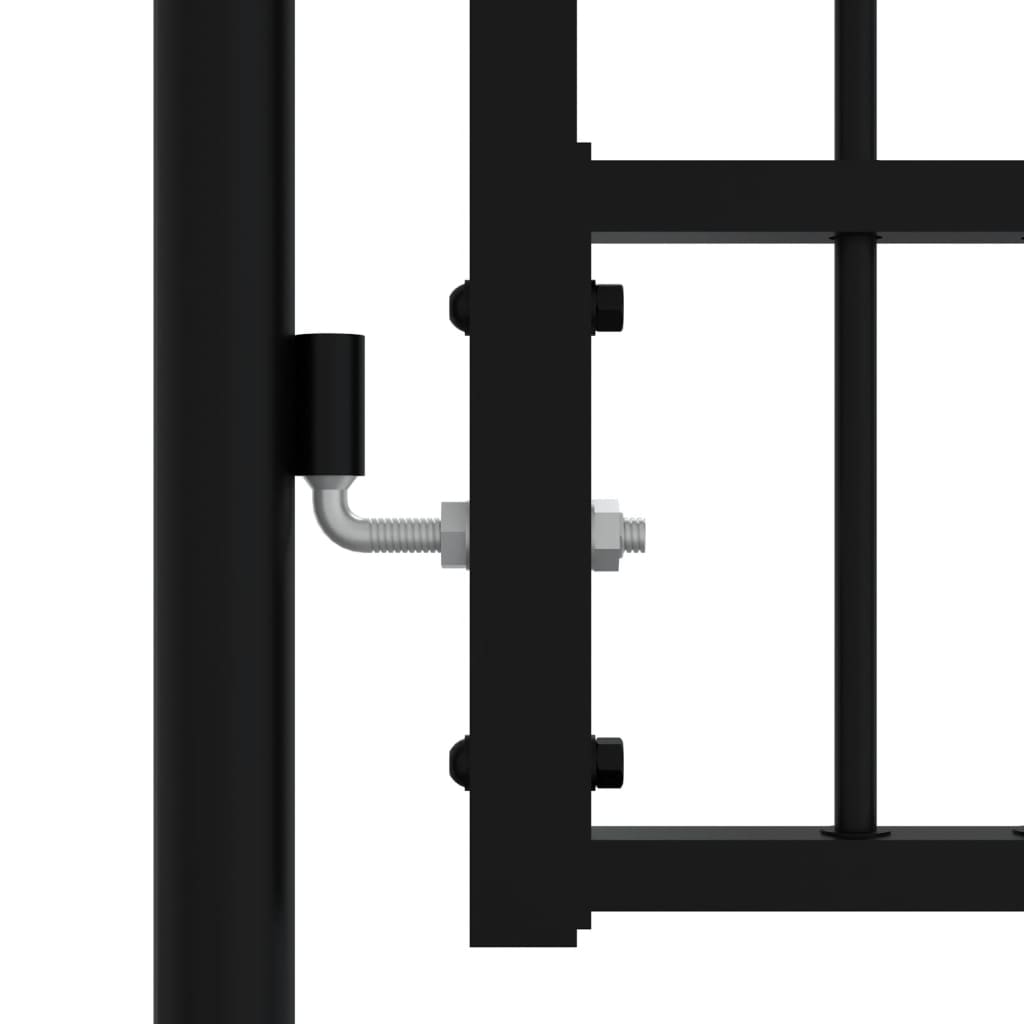 vidaXL Fence Gate with Spear Top Black 406x151 cm Powder-coated Steel