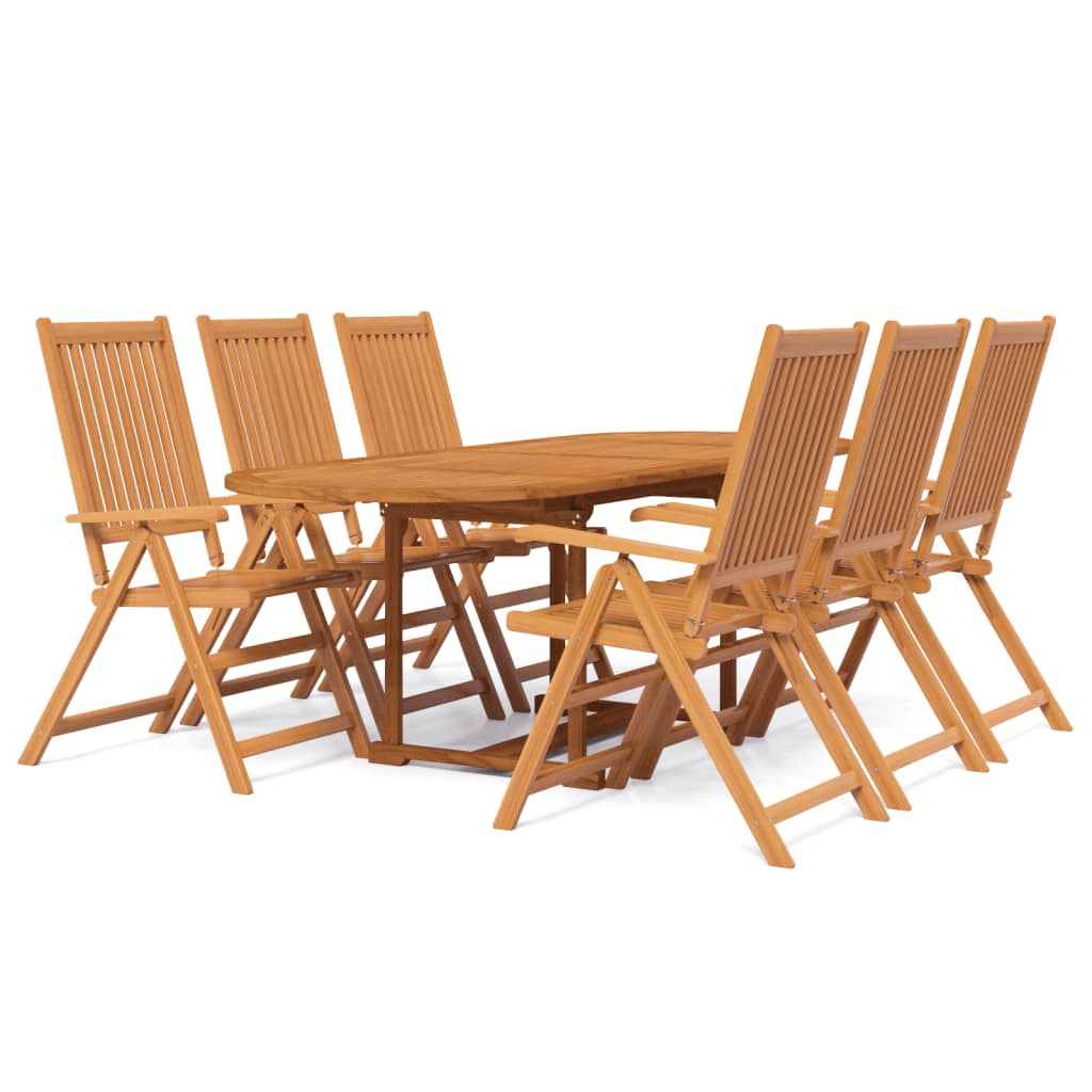 Garden Dining Set | Brown | Solid Acacia Wood | Large | Foldable