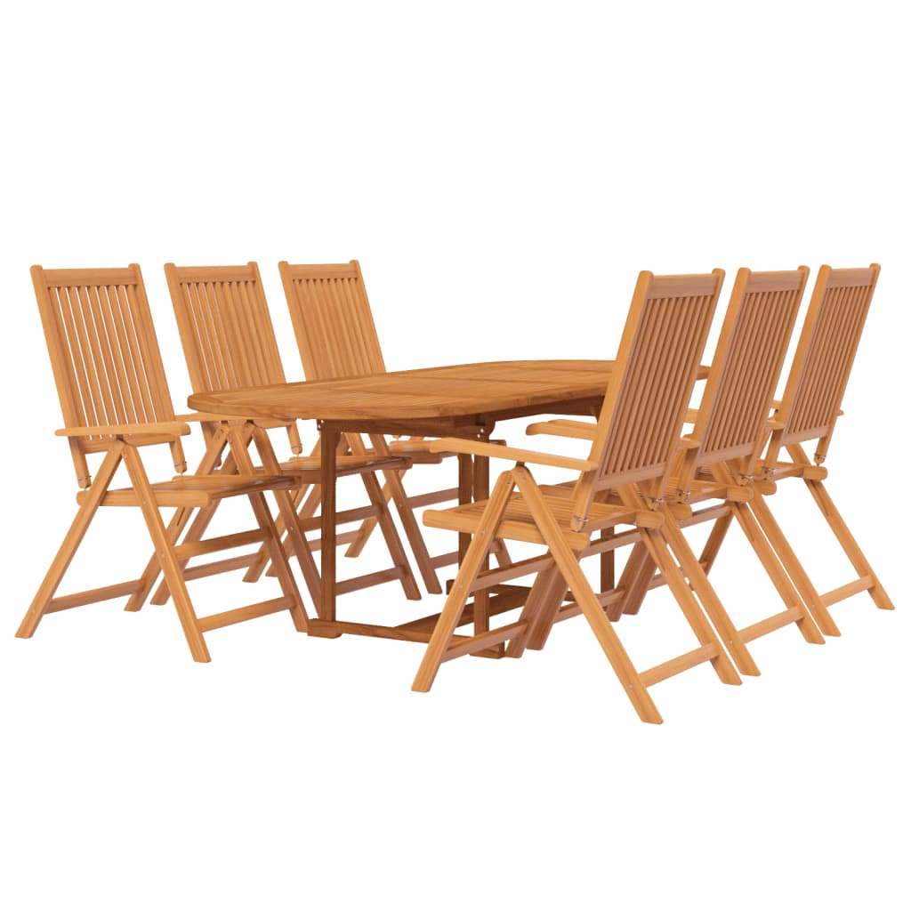 Garden Dining Set | Brown | Solid Acacia Wood | Large | Foldable