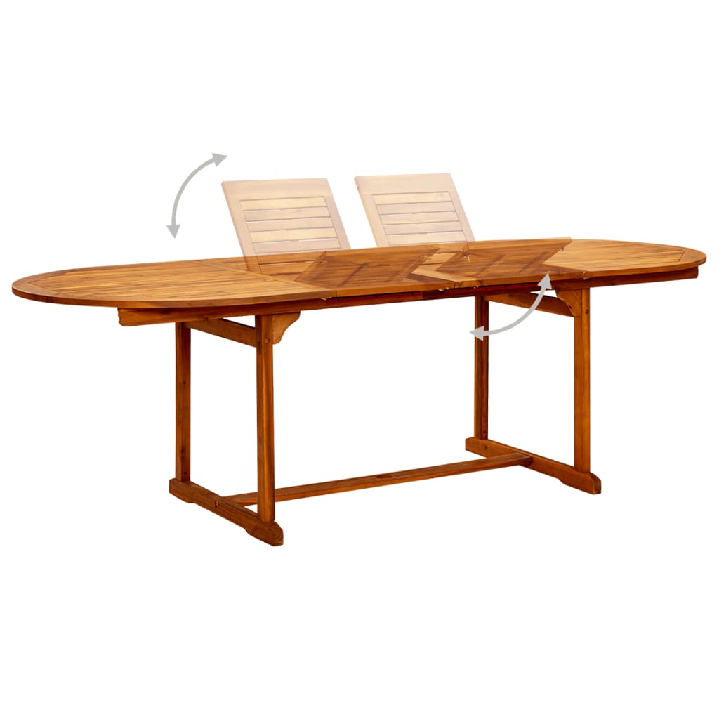 Garden Dining Set | Brown | Solid Acacia Wood | Large | Foldable