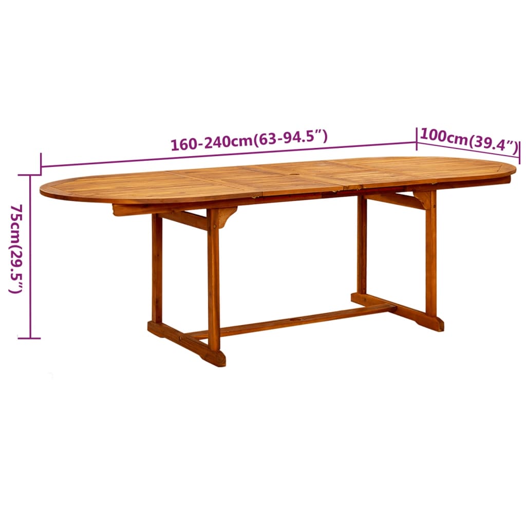 Garden Dining Set | Natural Wood Tone | Solid Acacia wood | Large