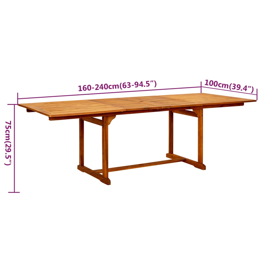 Garden Dining Set | Natural Wood | Solid acacia wood | Large | Extendable