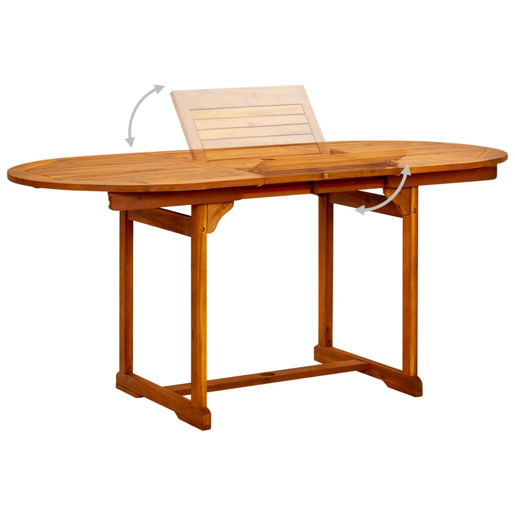 Garden Dining Set | Natural wood | Solid acacia wood | Medium