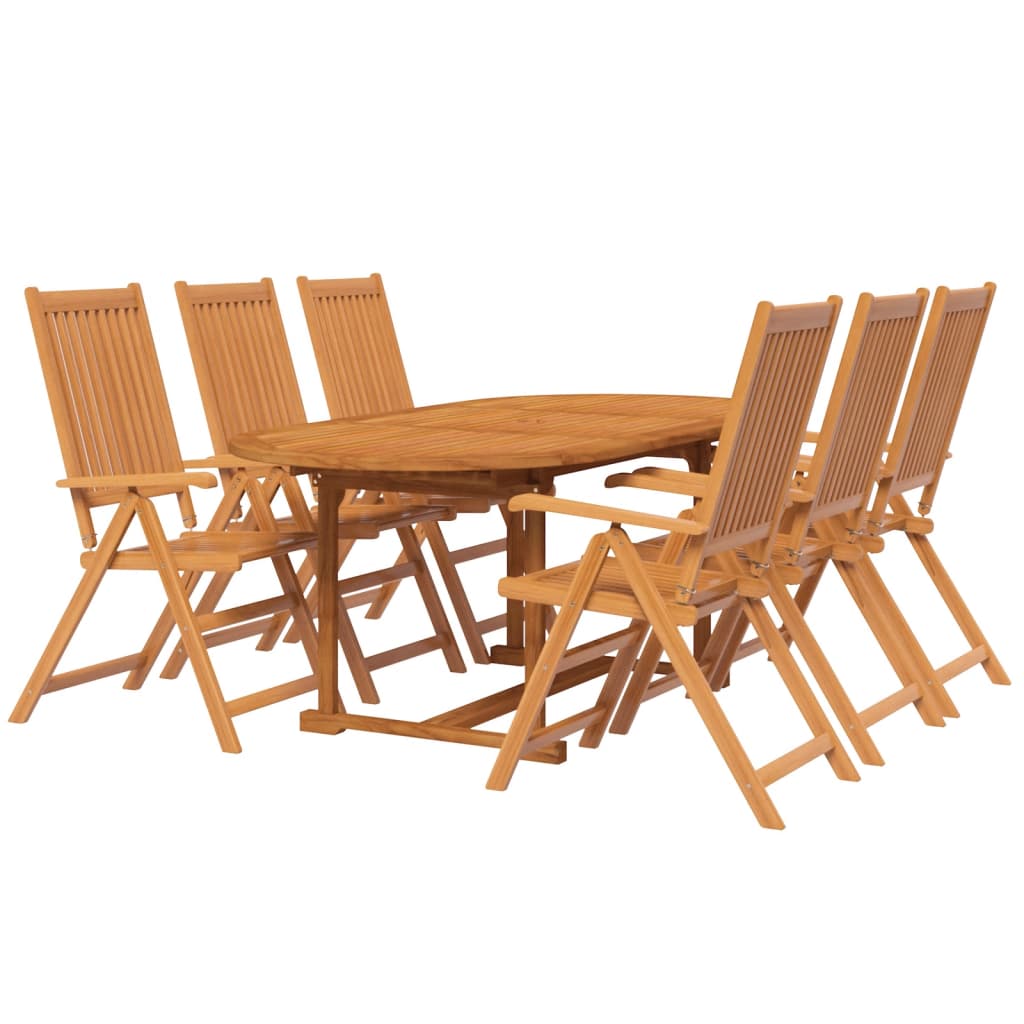 Garden Dining Set | Brown | Solid Acacia Wood | Medium | Extendable