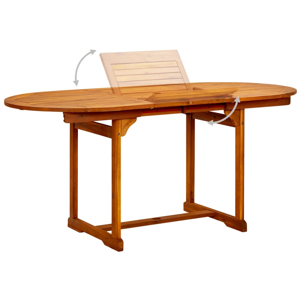 Garden Dining Set | Brown | Solid Acacia Wood | Medium | Extendable