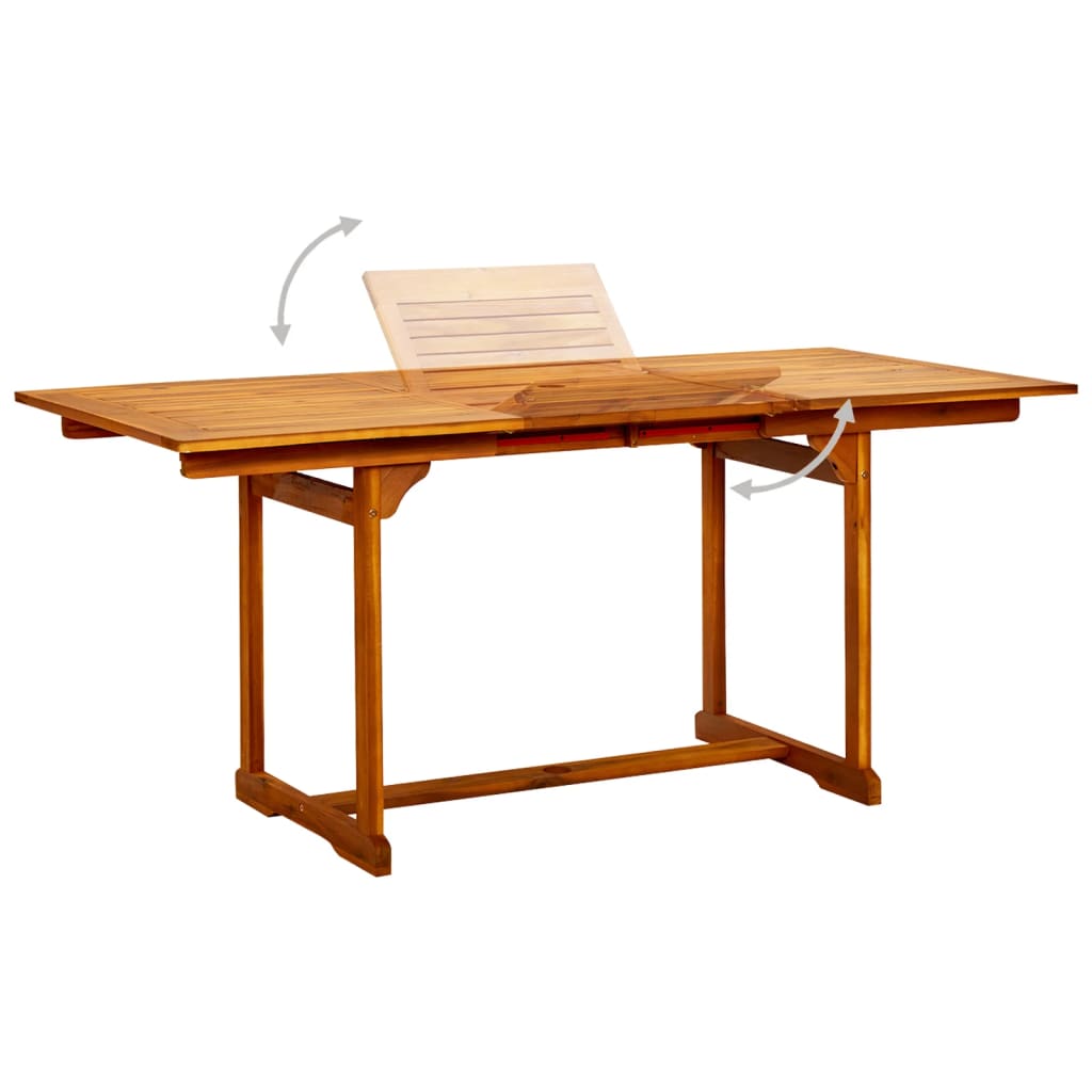 7 Piece Garden Dining Set Solid Wood Acacia 120-170 cm