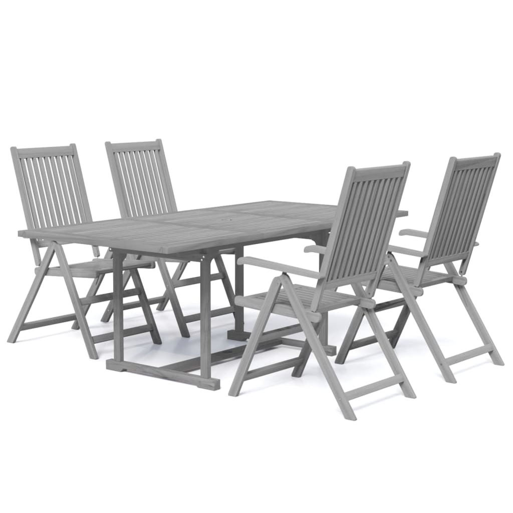 Garden Dining Set | Grey | Solid Acacia wood | Extendable |  Extendable