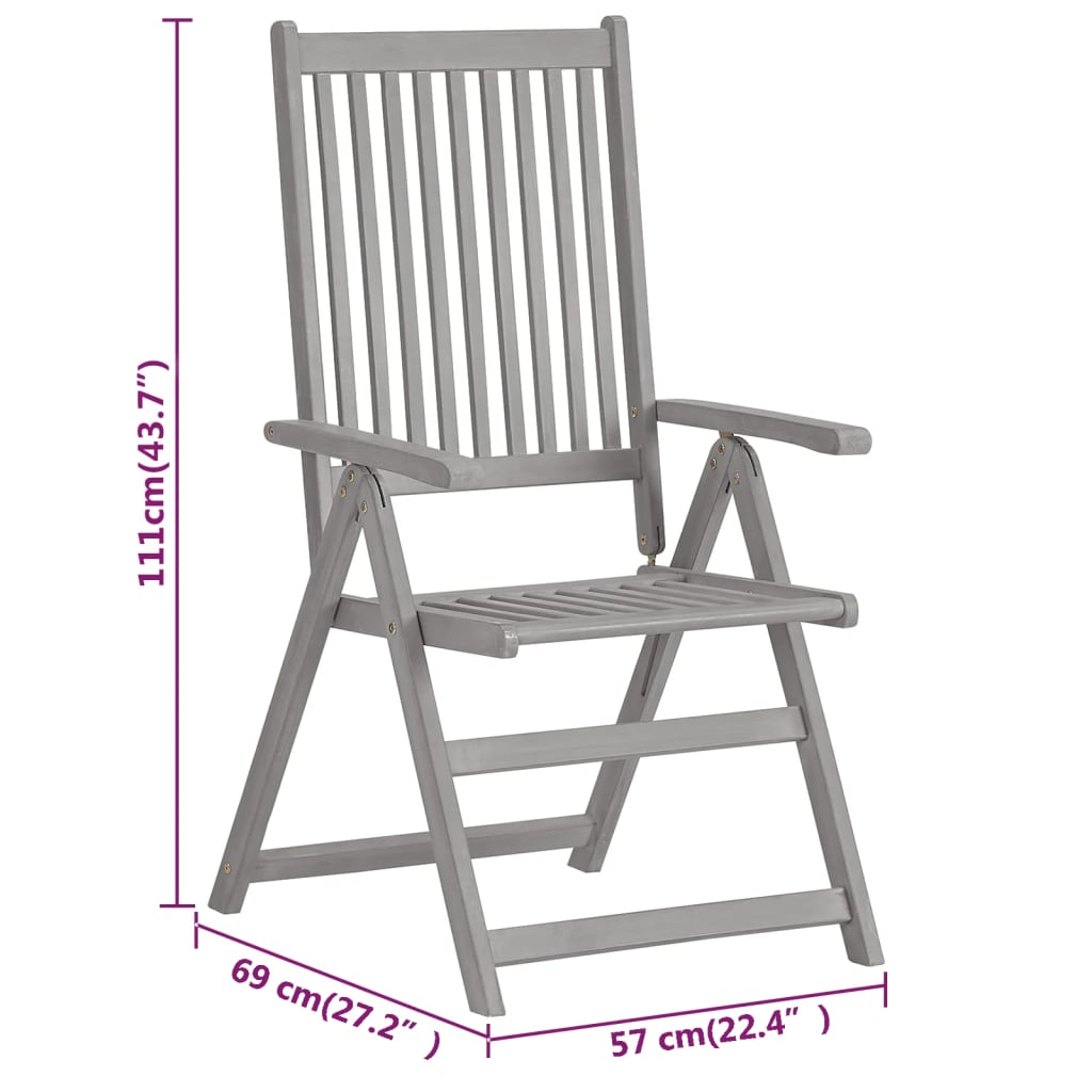 Garden Dining Set | Grey | Solid Acacia wood | Extendable |  Extendable
