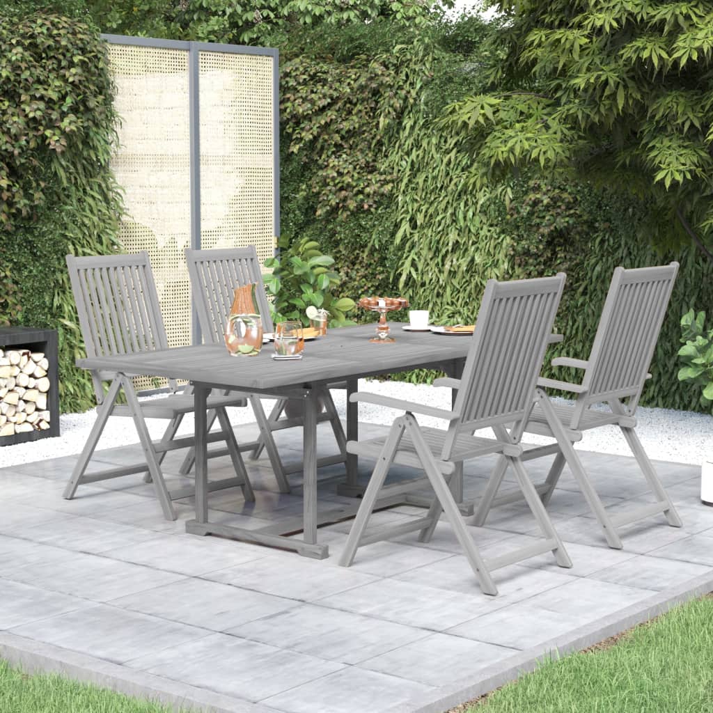 Garden Dining Set | Grey | Solid Acacia wood | Extendable |  Extendable