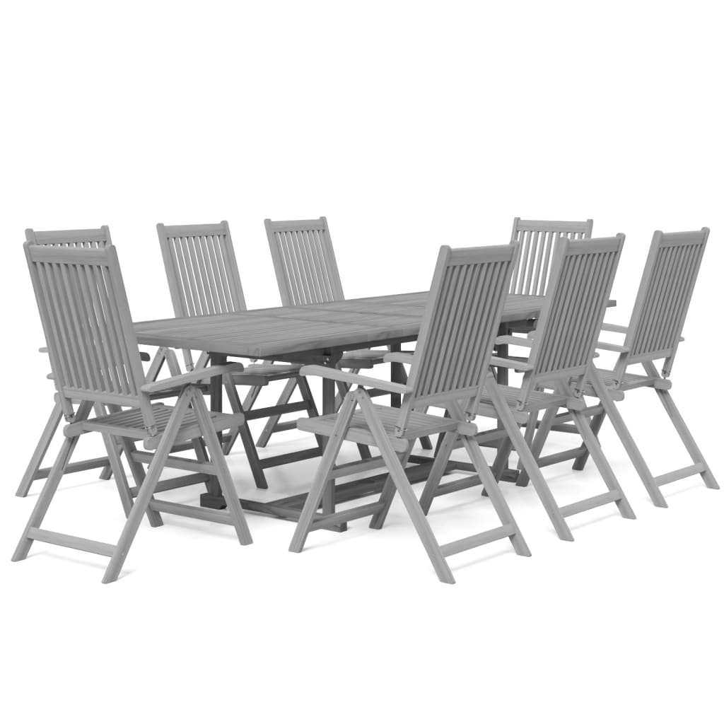 vidaXL 9 Piece Garden Dining Set Solid Wood Acacia