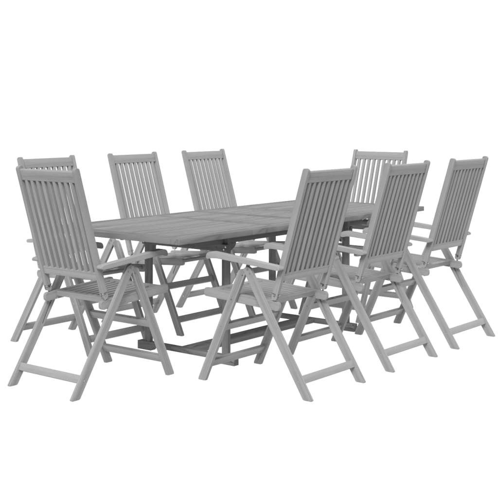 vidaXL 9 Piece Garden Dining Set Solid Wood Acacia