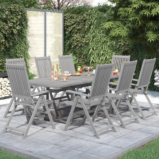 vidaXL 9 Piece Garden Dining Set Solid Wood Acacia