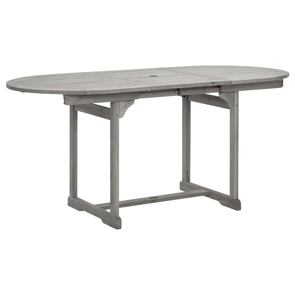 Garden Dining Set | Grey | Solid acacia wood | Medium | Extendable