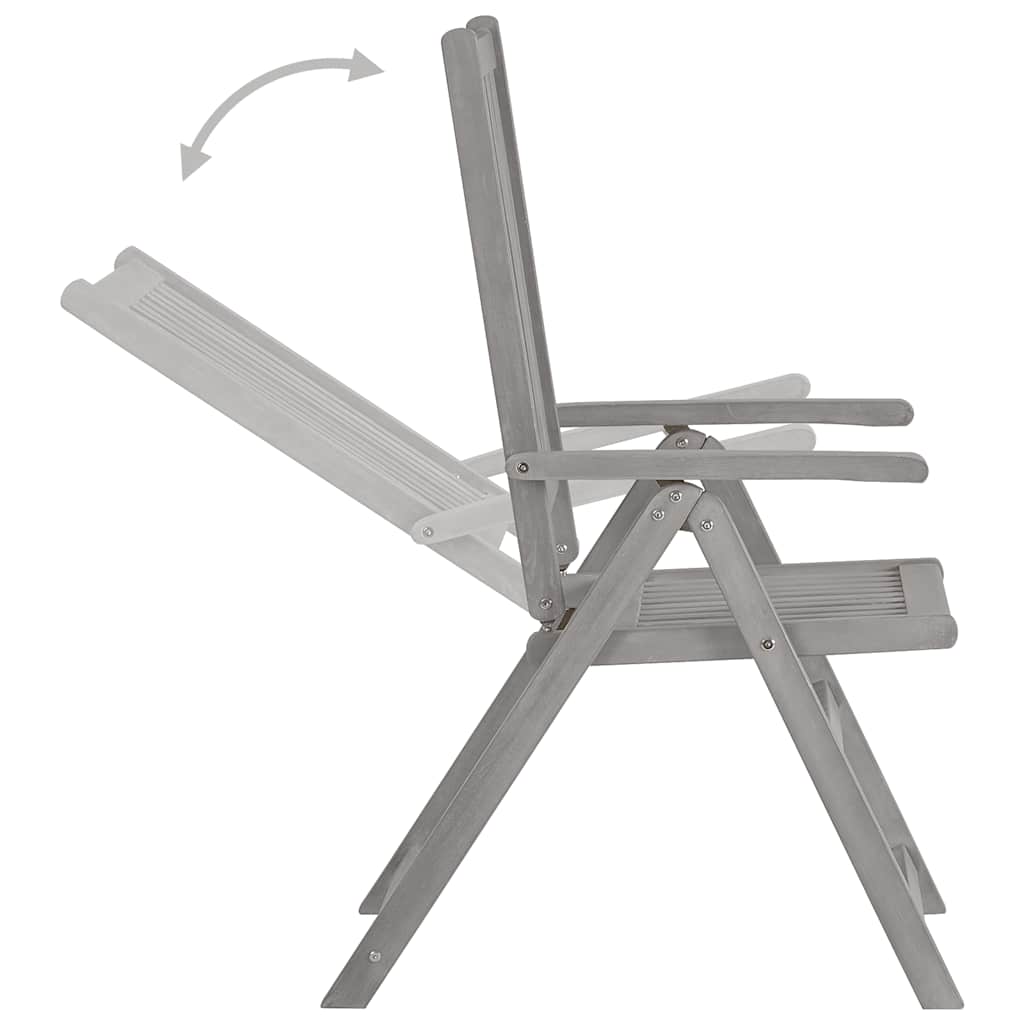 Garden Dining Set | Grey | Solid acacia wood | Medium | Extendable
