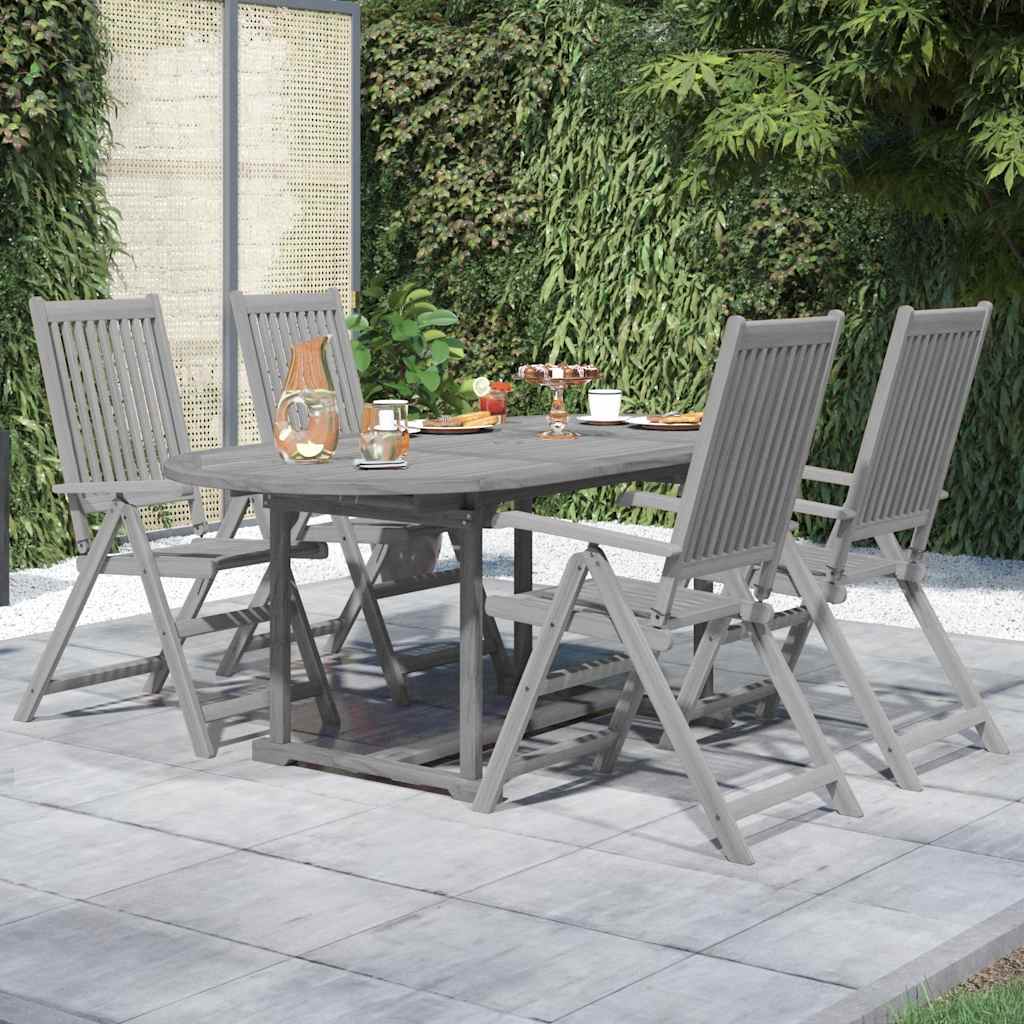 Garden Dining Set | Grey | Solid acacia wood | Medium | Extendable