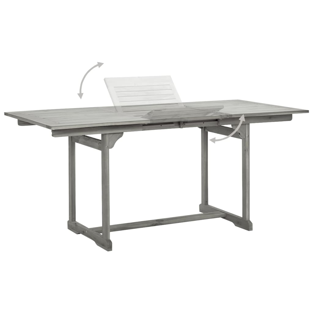 Garden Dining Set | Grey | Solid Acacia wood | Standard | Extendable