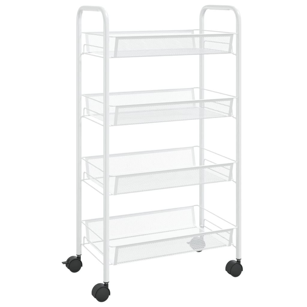 vidaXL 4-Tier Kitchen Trolley White 46x26x85 cm Iron