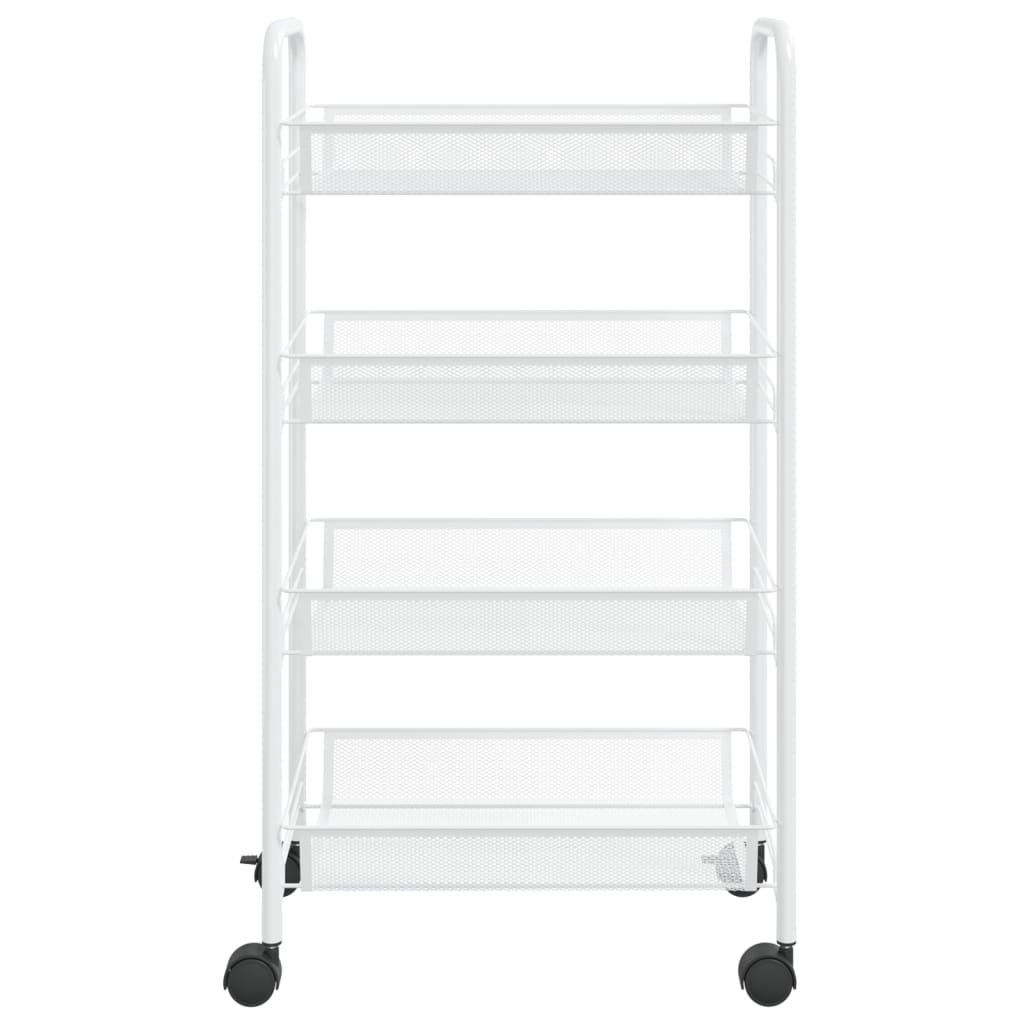 vidaXL 4-Tier Kitchen Trolley White 46x26x85 cm Iron