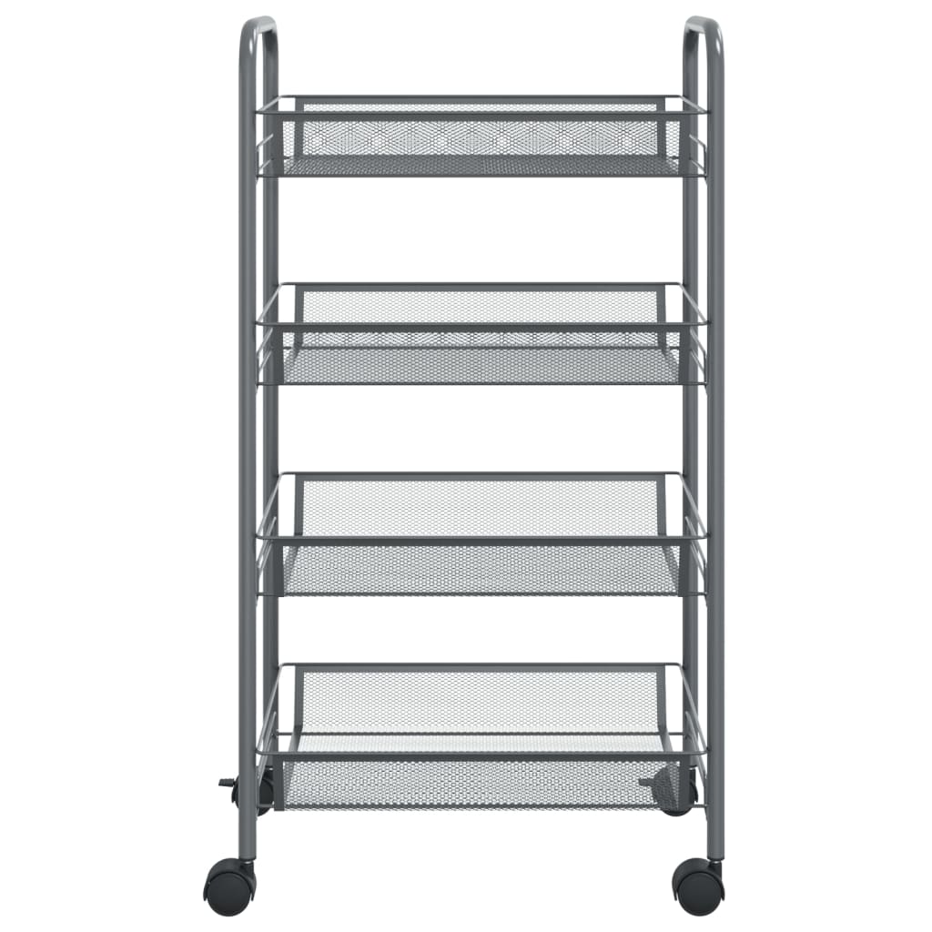 vidaXL 4-Tier Kitchen Trolley Grey 46x26x85 cm Iron