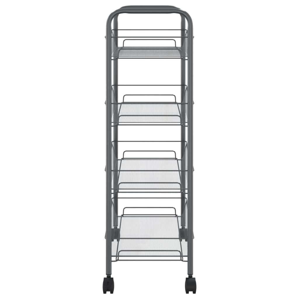 vidaXL 4-Tier Kitchen Trolley Grey 46x26x85 cm Iron