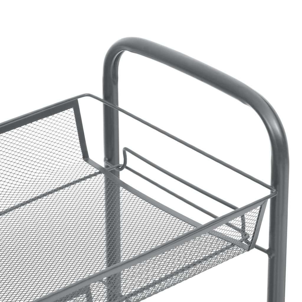 vidaXL 5-Tier Kitchen Trolley Grey 46x26x105 cm Iron