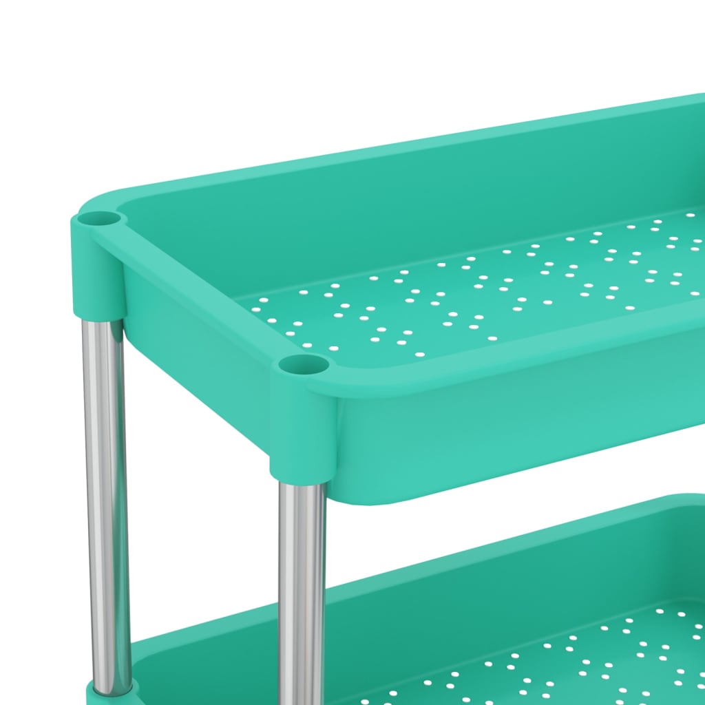 vidaXL 5-Tier Kitchen Trolley Turquoise 42x29x128 cm Iron and ABS