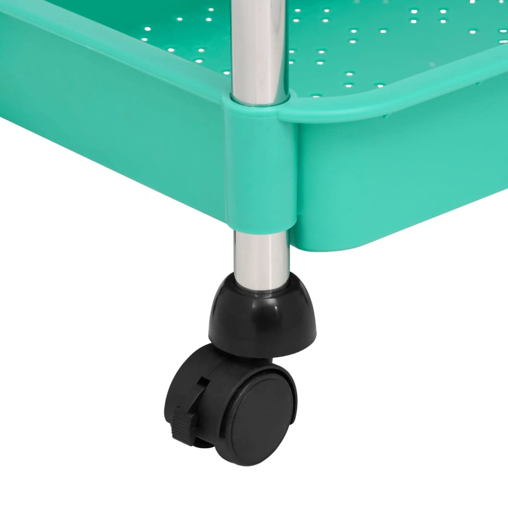 vidaXL 5-Tier Kitchen Trolley Turquoise 42x29x128 cm Iron and ABS