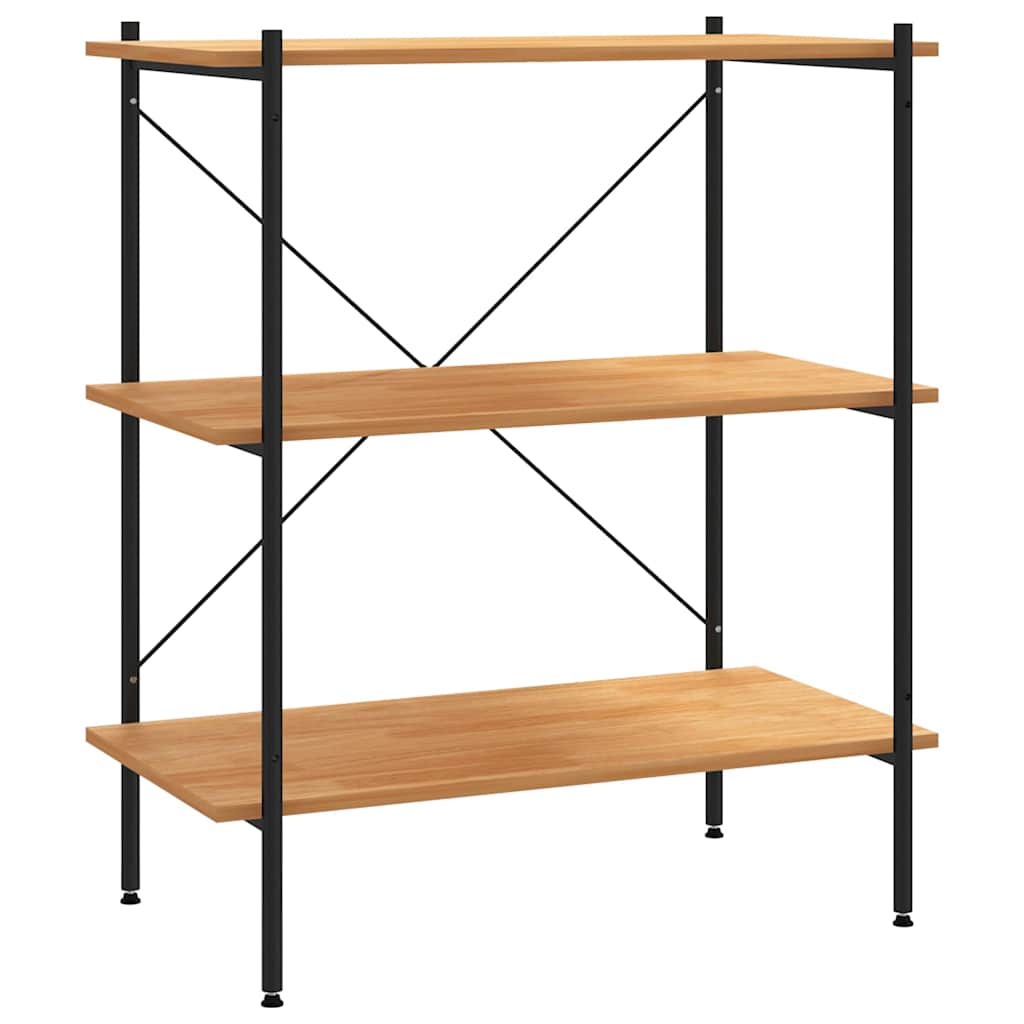 336340 vidaXL 3-Tier Shelving Unit Black and Oak 80x40x92 cm