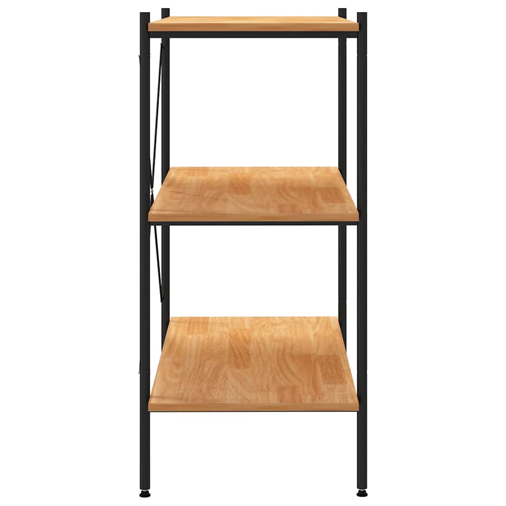 336340 vidaXL 3-Tier Shelving Unit Black and Oak 80x40x92 cm
