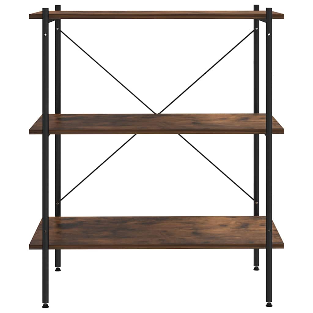 336341 vidaXL 3-Tier Shelving Unit Black and Natural 80x40x92 cm