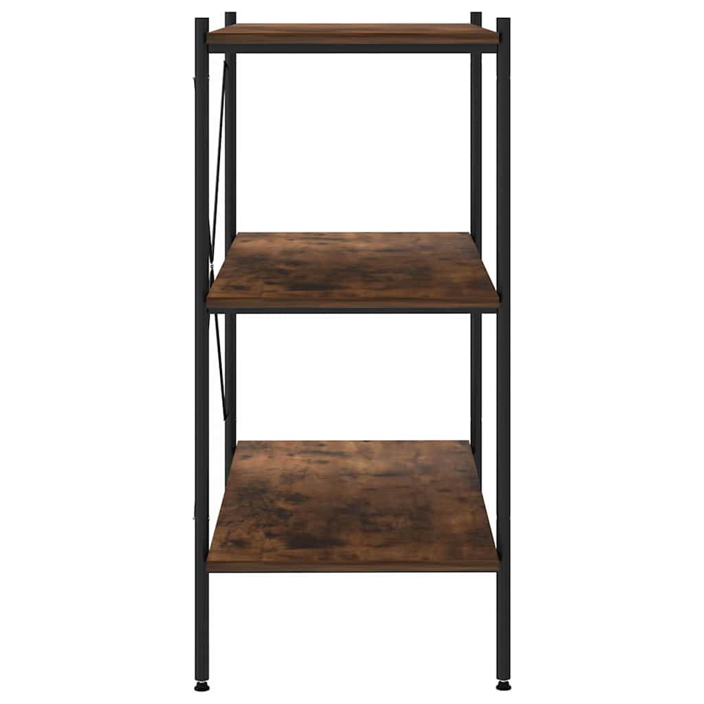 336341 vidaXL 3-Tier Shelving Unit Black and Natural 80x40x92 cm