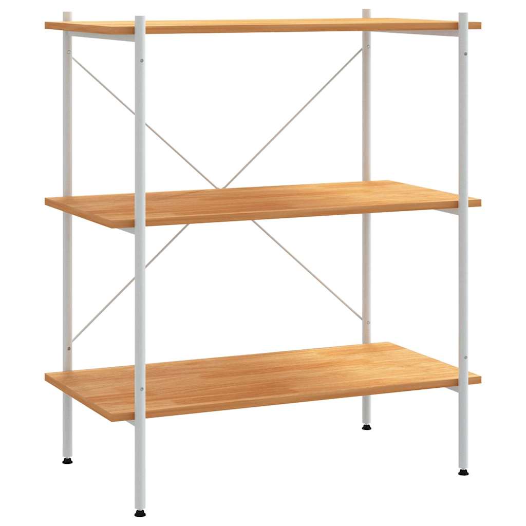 336342 vidaXL 3-Tier Shelving Unit White and Oak 80x40x92 cm